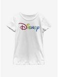 Disney Classic Rainbow Script Youth Girls T-Shirt, WHITE, hi-res