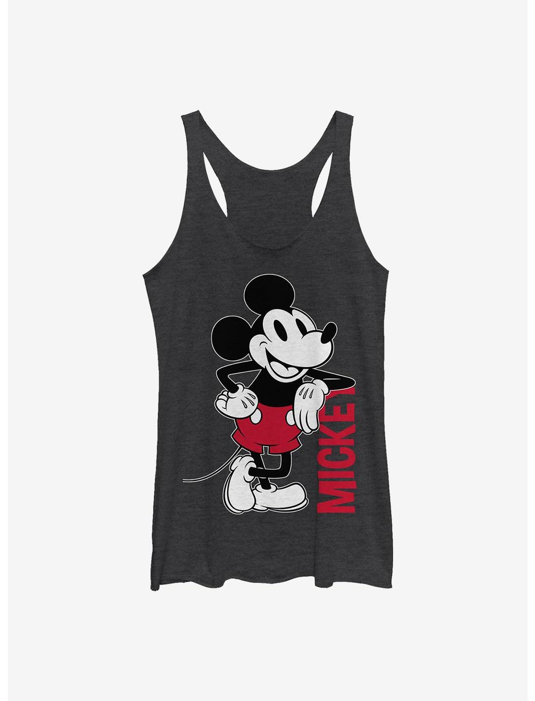 Disney Mickey Mouse Leaning Womens Tank Top, BLK HTR, hi-res