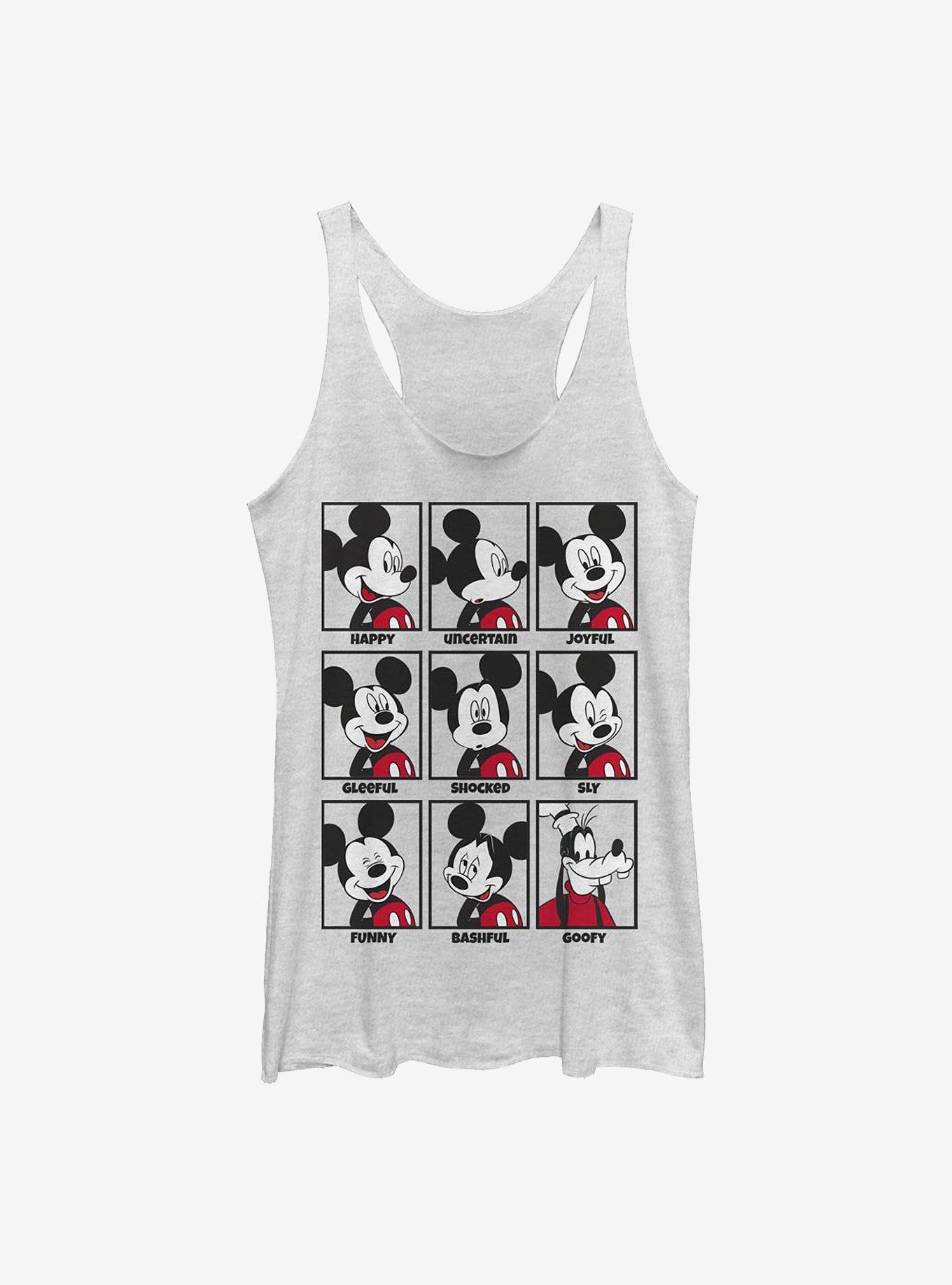 Disney Mickey Mouse Mood Womens Tank Top, WHITE HTR, hi-res