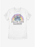 Disney Lilo And Stitch Follow Your Rainbow Womens T-Shirt, WHITE, hi-res