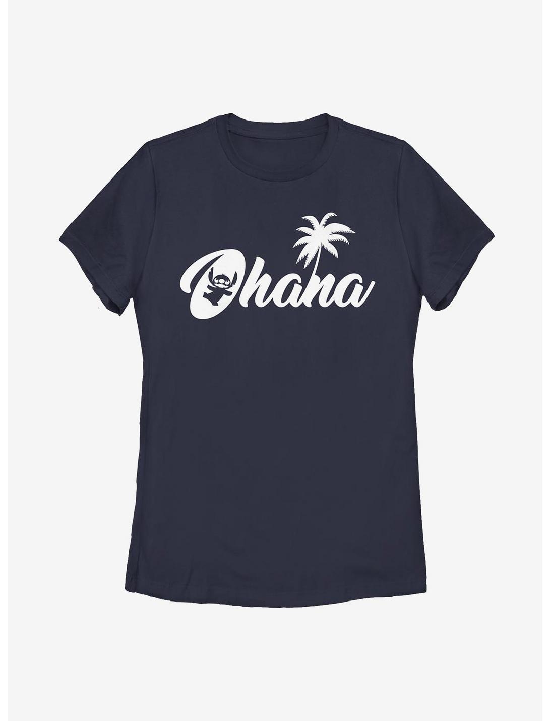 Disney Lilo And Stitch Silhouette Ohana Womens T-Shirt, NAVY, hi-res