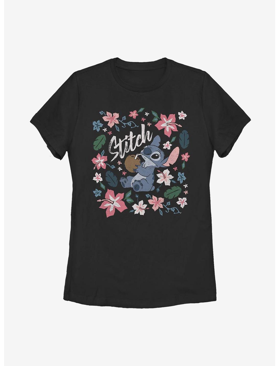 Disney Lilo And Stitch Tropical Stitch Womens T-Shirt, BLACK, hi-res