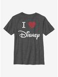 Disney Classic I Heart Disney Youth T-Shirt, CHAR HTR, hi-res