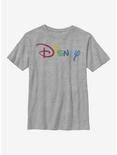 Disney Classic Rainbow Script Youth T-Shirt, ATH HTR, hi-res