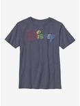 Disney Classic Rainbow Script Youth T-Shirt, NAVY HTR, hi-res