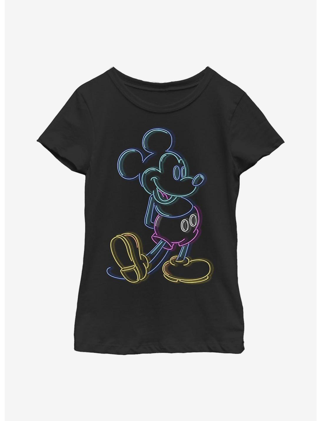 Disney Mickey Mouse Neon Mickey Youth Girls T-Shirt, BLACK, hi-res