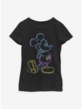 Disney Mickey Mouse Neon Mickey Youth Girls T-Shirt, BLACK, hi-res