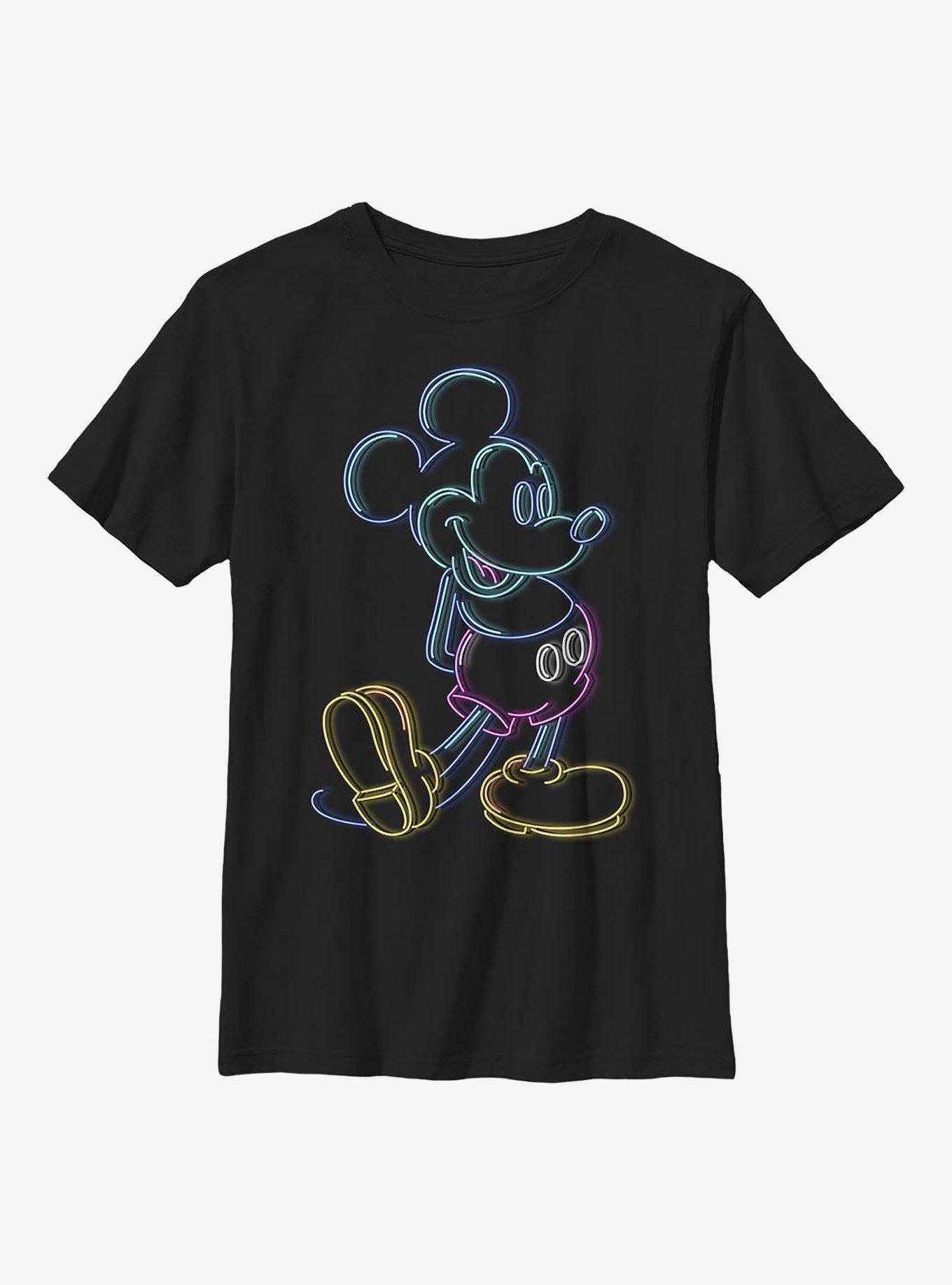 Disney Mickey Mouse Neon Mickey Youth T-Shirt, BLACK, hi-res