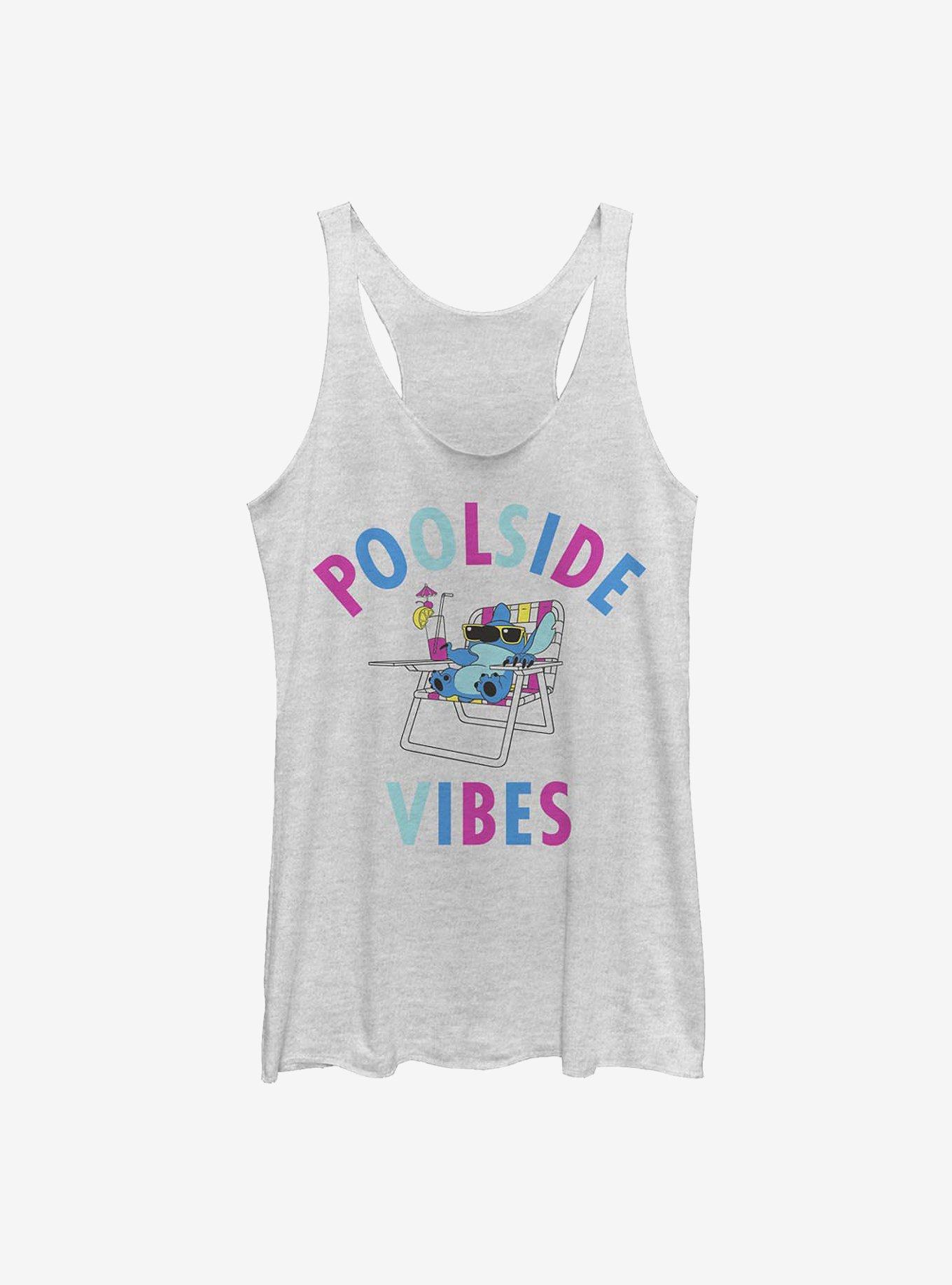 Disney Lilo And Stitch Poolside Vibes Womens Tank Top, WHITE HTR, hi-res