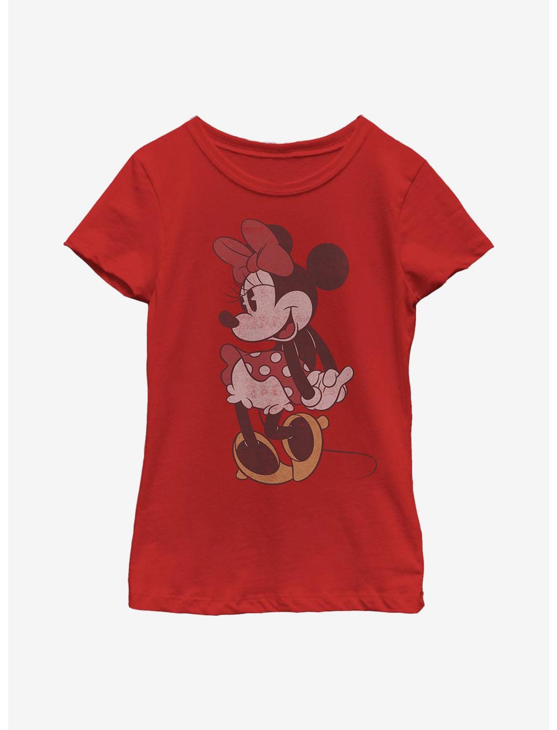 Disney Minnie Mouse Classic Vintage Minnie Youth Girls T-Shirt, RED, hi-res
