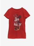Disney Minnie Mouse Classic Vintage Minnie Youth Girls T-Shirt, RED, hi-res