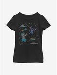 Disney Lilo And Stitch Constellation Friends Youth Girls T-Shirt, BLACK, hi-res