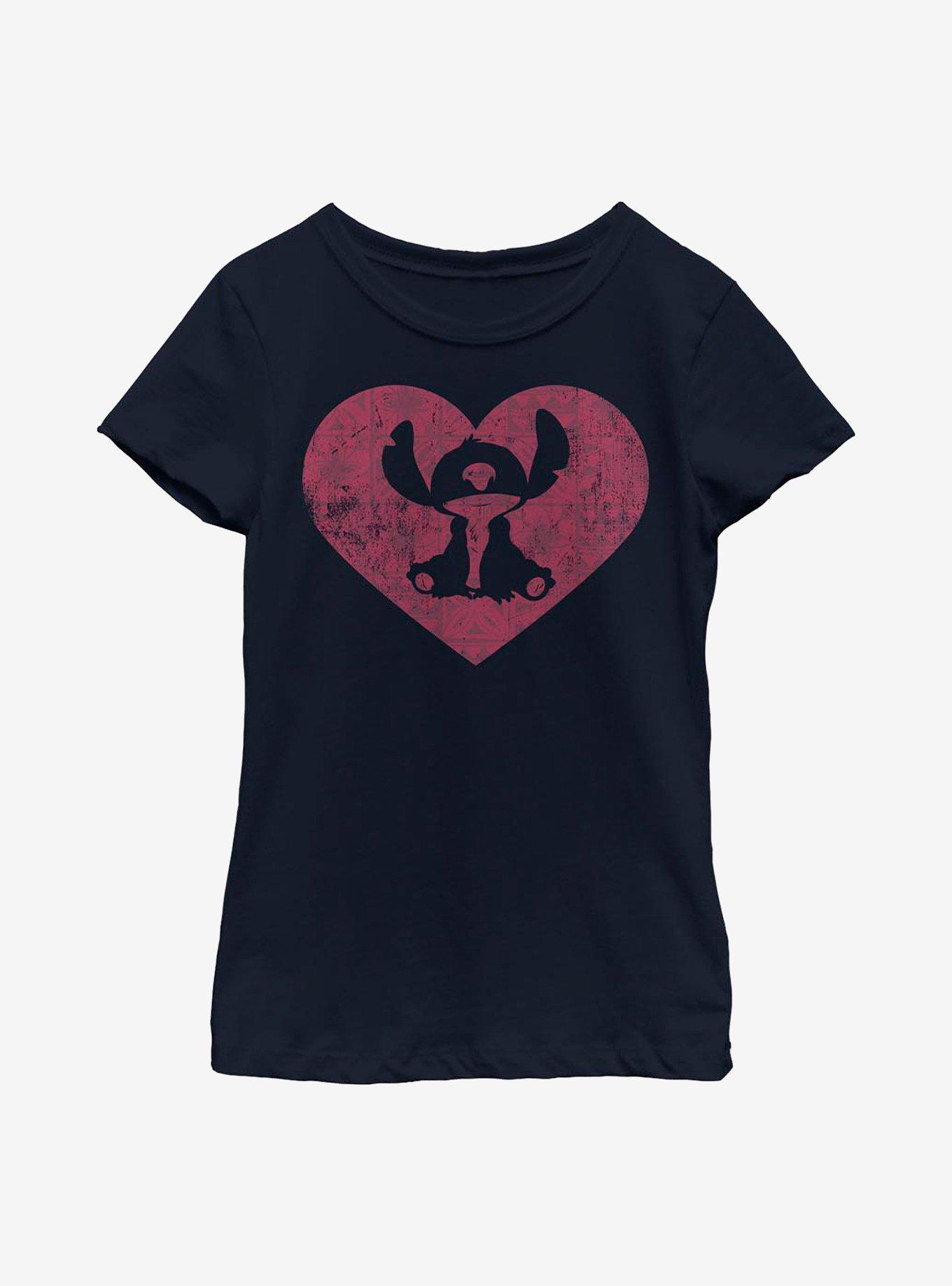 Disney Lilo And Stitch Heart Youth Girls T-Shirt, , hi-res