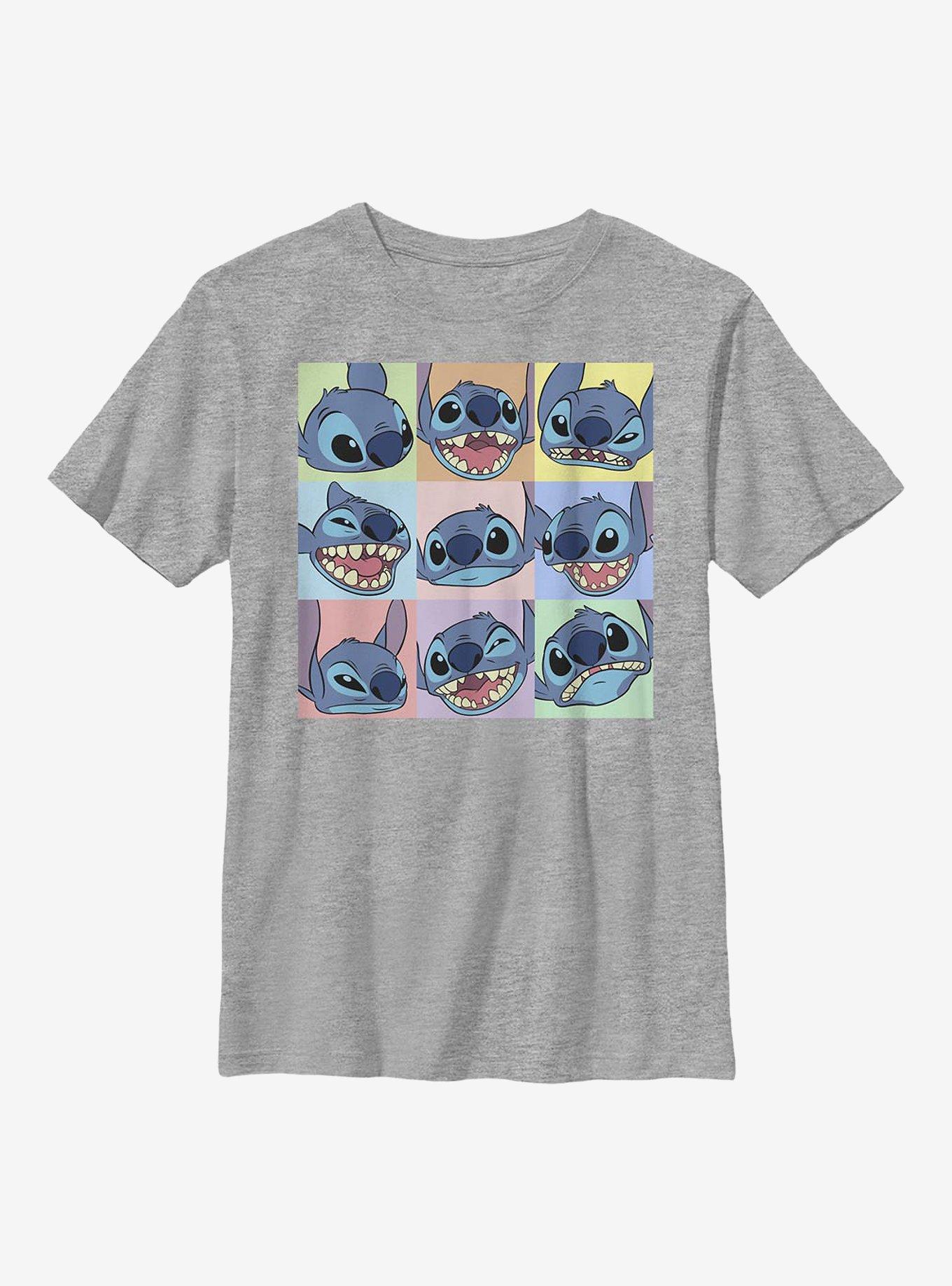 Disney Lilo And Stitch Nine Box Stitch Youth T-Shirt - GREY | BoxLunch