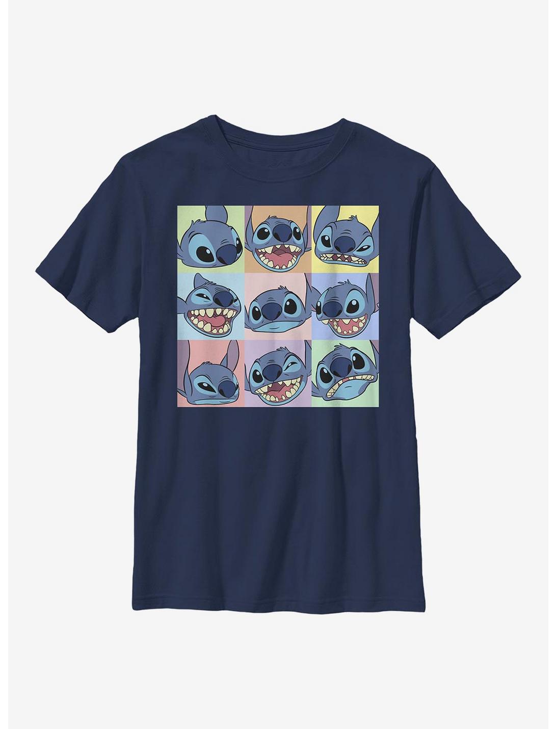 Disney Lilo And Stitch Nine Box Stitch Youth T-Shirt, NAVY, hi-res