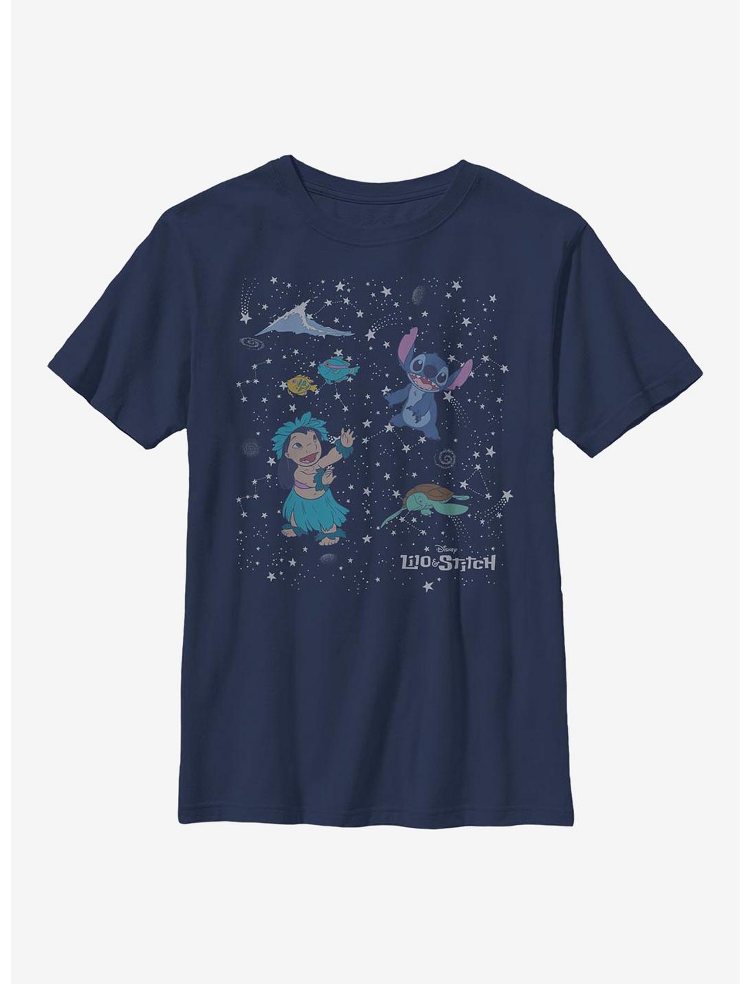 Disney Lilo And Stitch Constellation Friends Youth T-Shirt, NAVY, hi-res