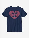 Disney Lilo And Stitch Heart Youth T-Shirt, NAVY, hi-res