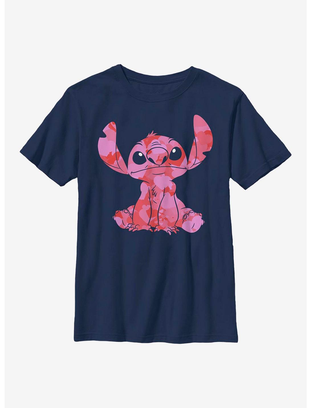 Disney Lilo And Stitch Heart Fill Youth T-Shirt, NAVY, hi-res