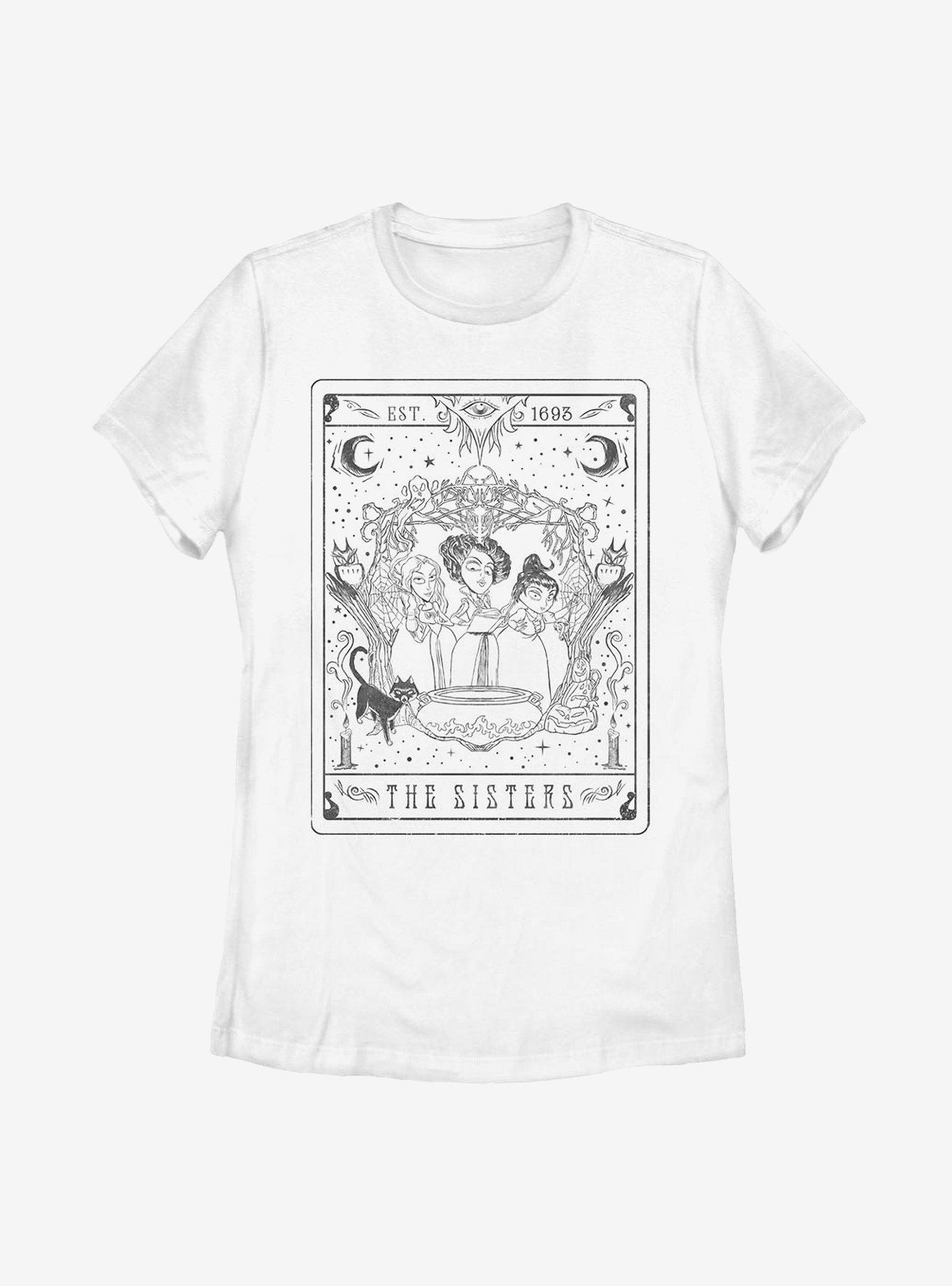 Disney Hocus Pocus The Sisters Tarot Womens T-Shirt, WHITE, hi-res