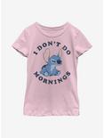 Disney Lilo And Stitch Mornings Youth Girls T-Shirt, PINK, hi-res