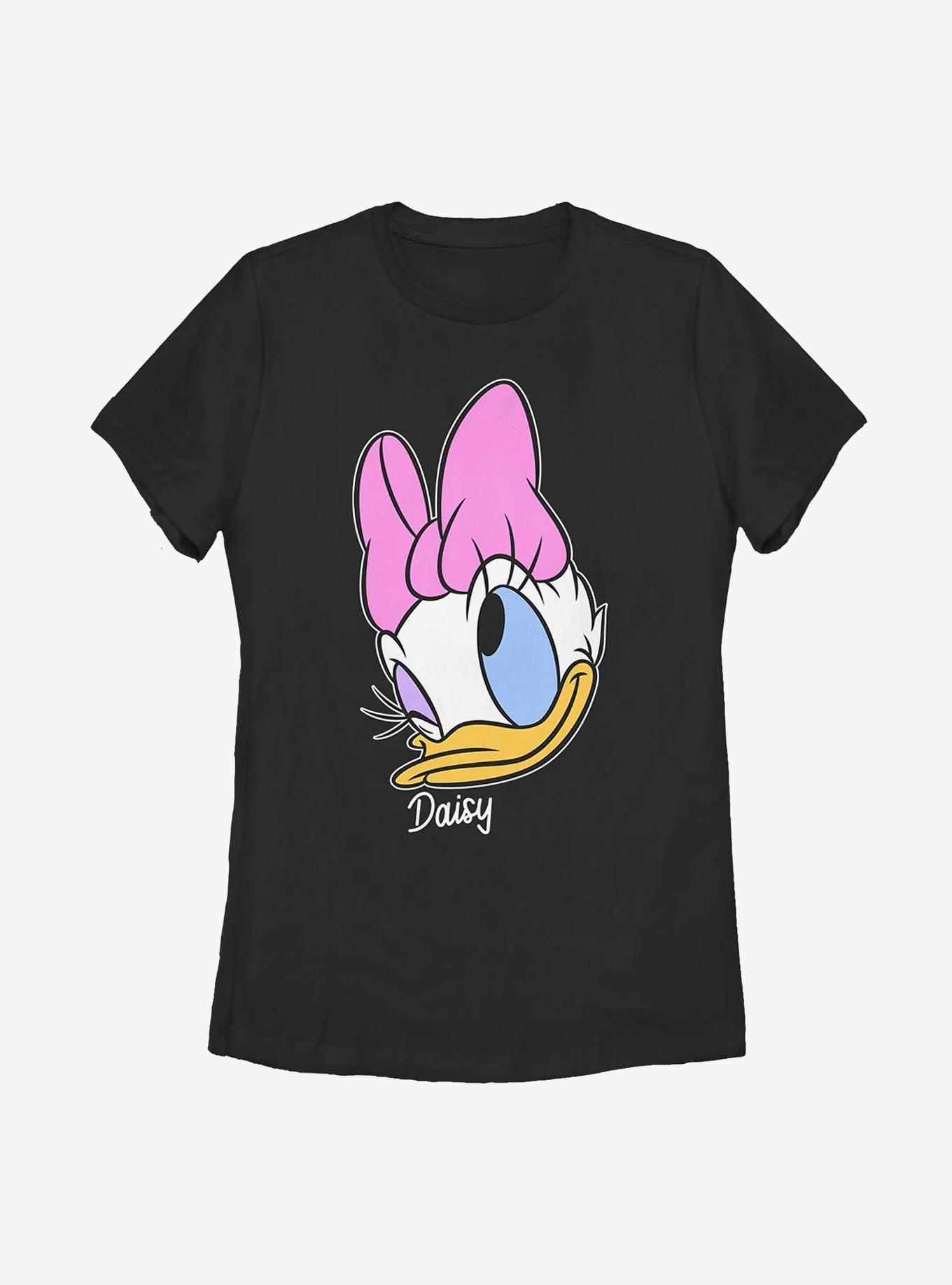 Disney Daisy Duck Classic Big Face Womens T-Shirt - BLACK | BoxLunch