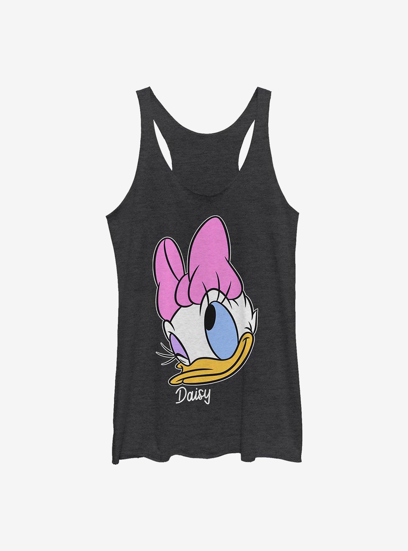 Disney Daisy Duck Classic Big Face Womens Tank Top, BLK HTR, hi-res