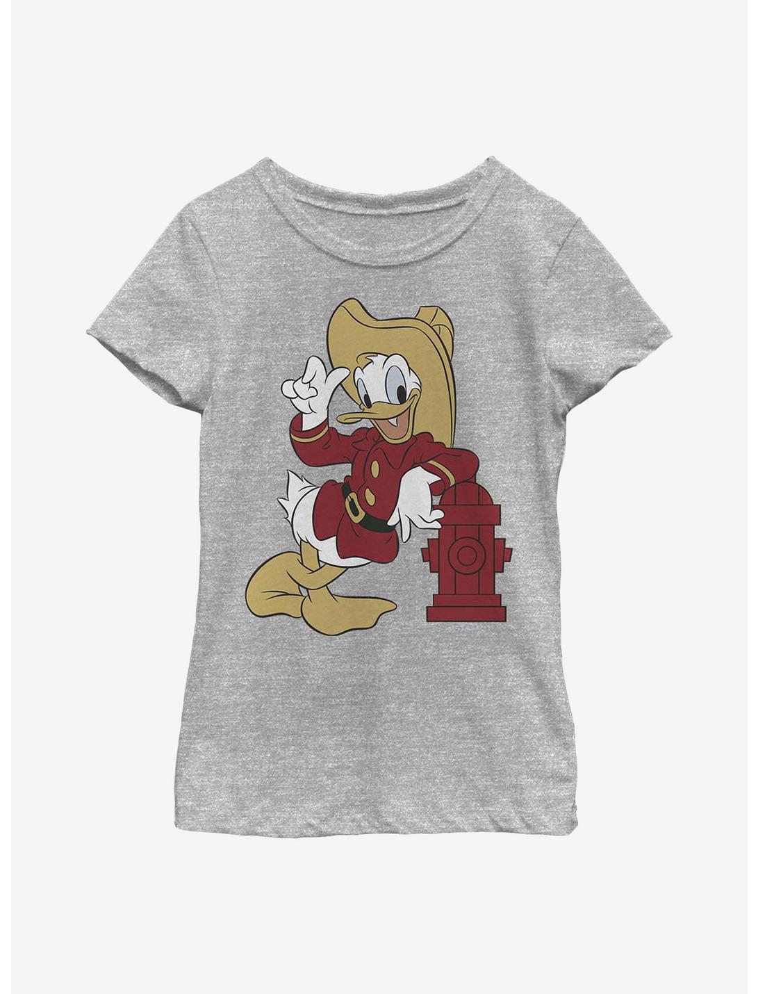 Disney Donald Duck Firefighting Donald Youth Girls T-Shirt, ATH HTR, hi-res