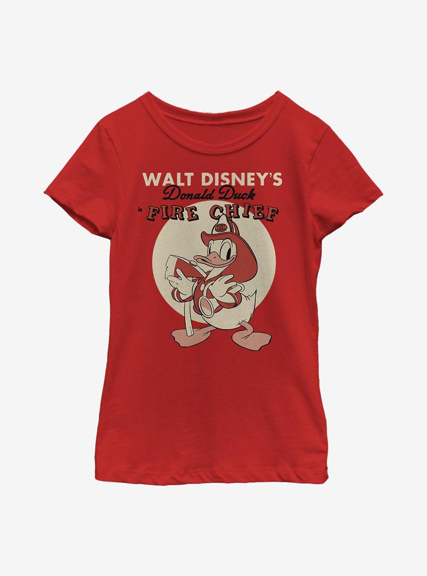 Disney Donald Duck Vintage Fireman Donald Youth Girls T-Shirt, , hi-res