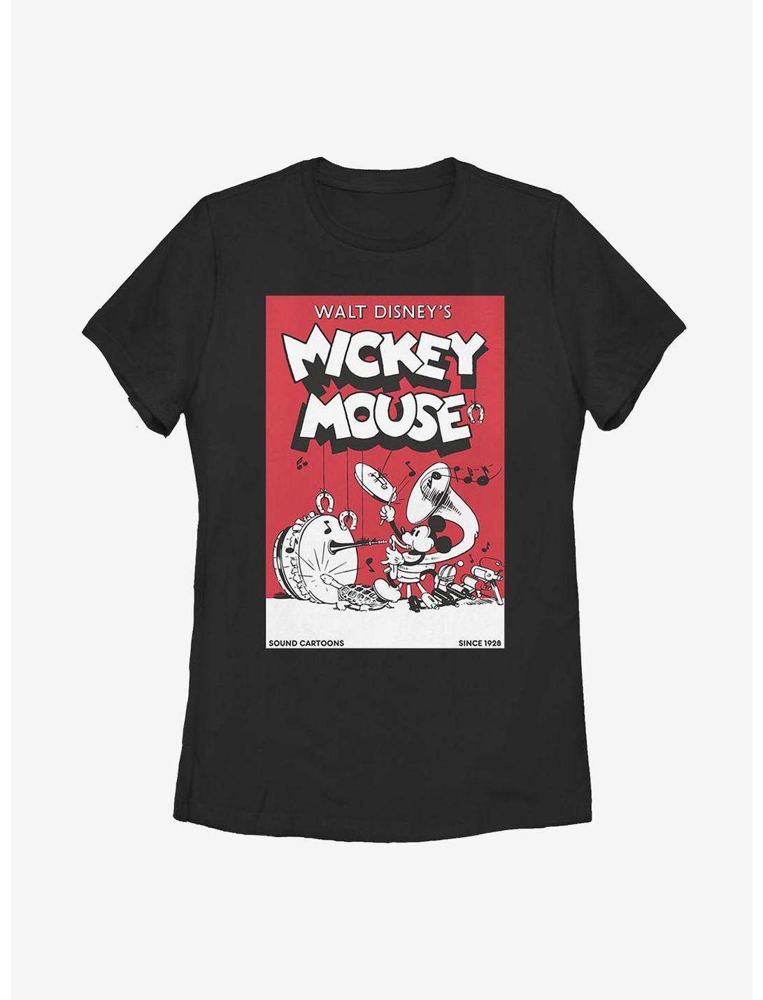Disney Mickey Mouse Band Comic Womens T-Shirt, BLACK, hi-res