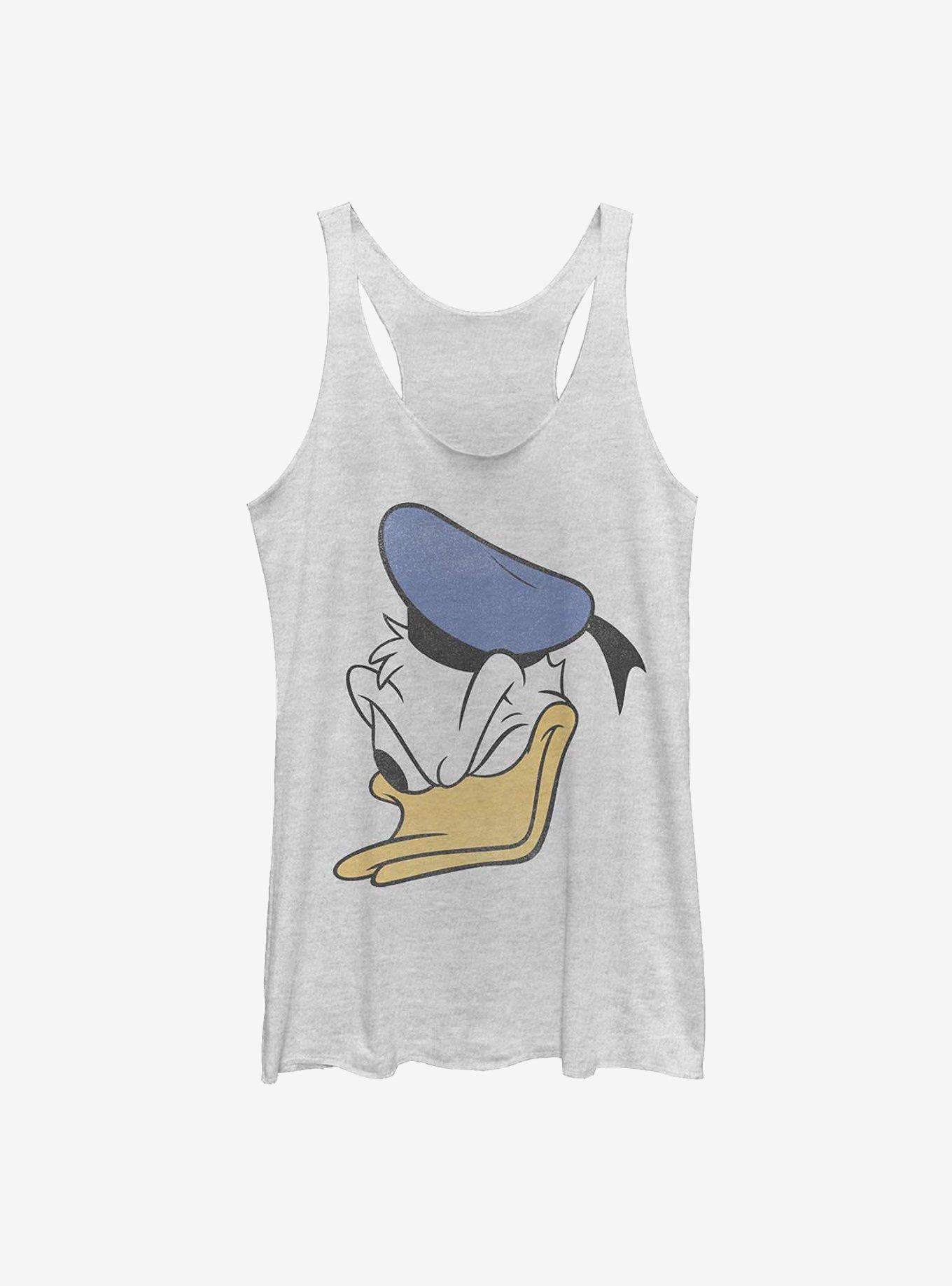 Disney Donald Duck Face Womens Tank Top, WHITE HTR, hi-res
