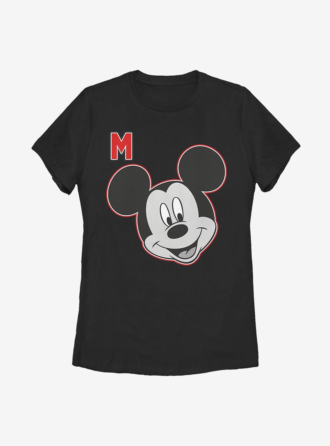 Disney Mickey Mouse Letter Mickey Womens T-Shirt, BLACK, hi-res