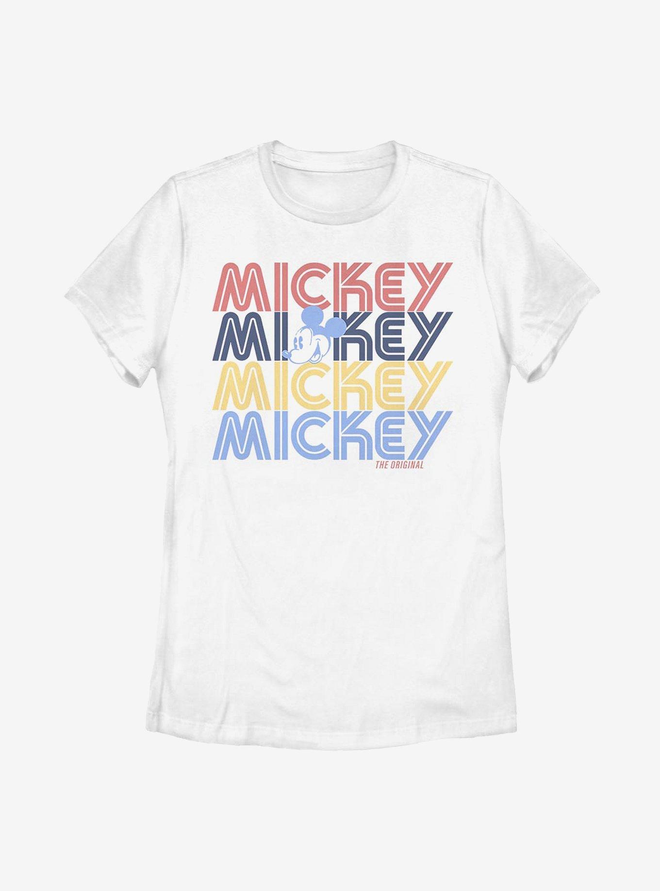 Disney Mickey Mouse Retro Stack Womens T-Shirt - WHITE | BoxLunch
