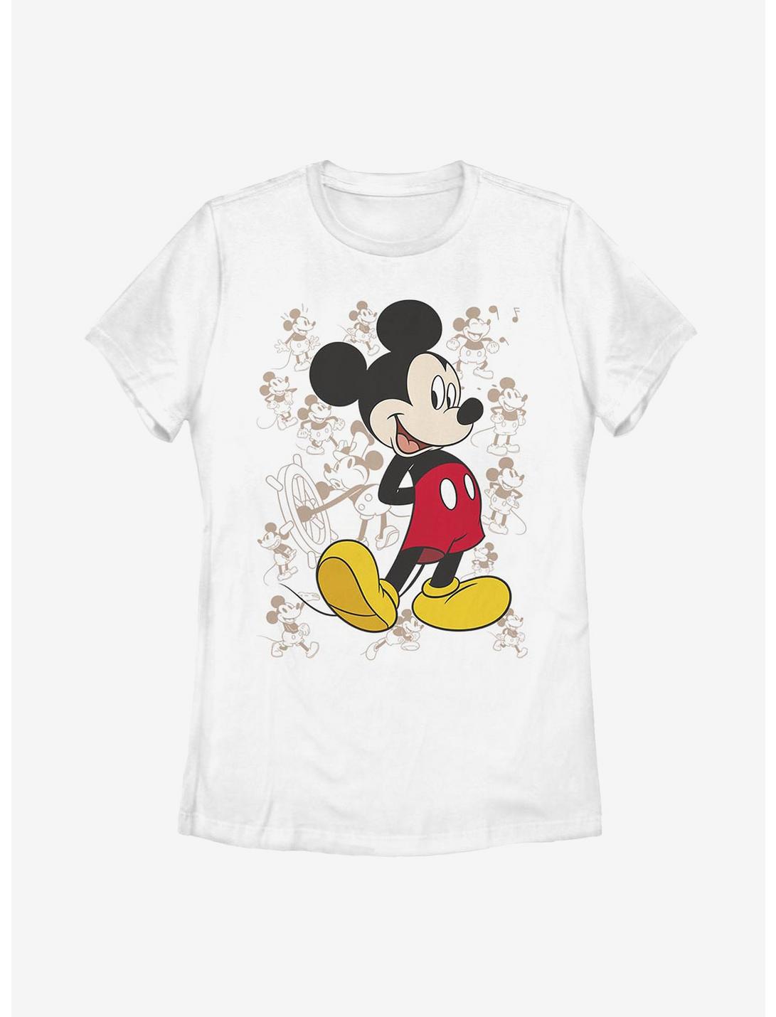 Disney Mickey Mouse Through The Years Womens T-Shirt, WHITE, hi-res