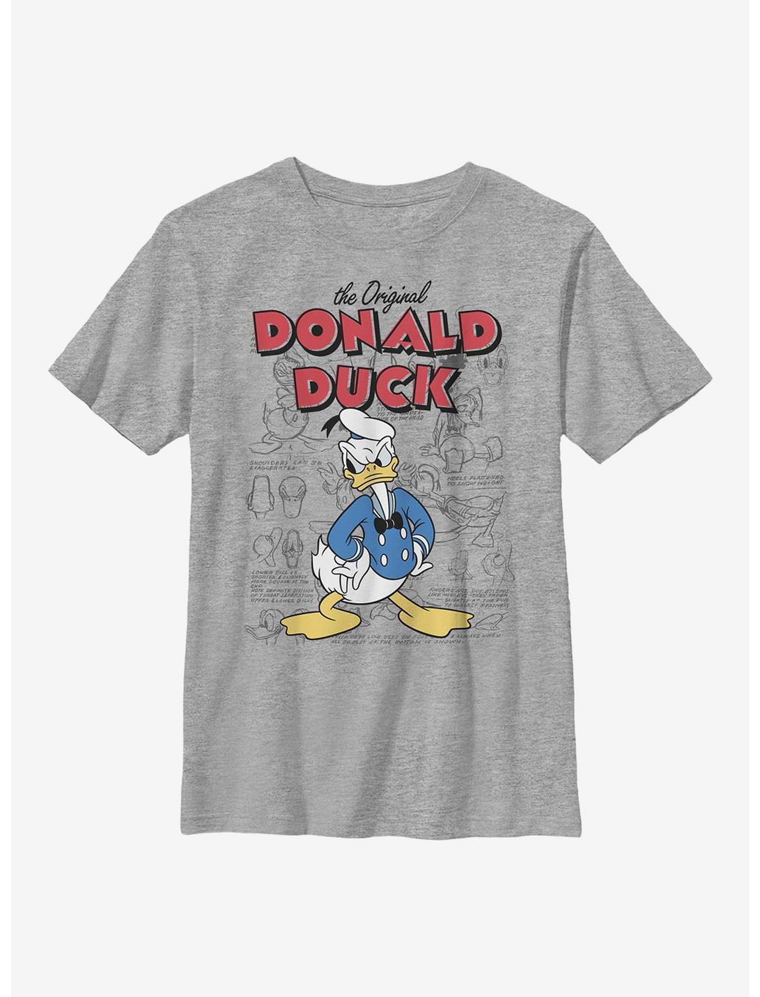 Disney Donald Duck Original Donald Sketchbook Youth T-Shirt, ATH HTR, hi-res
