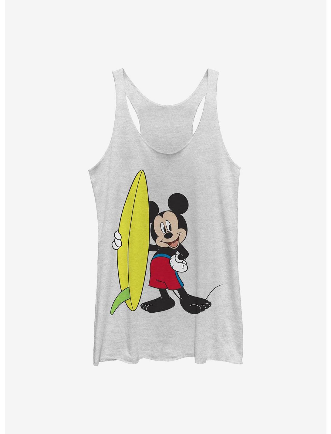 Disney Mickey Mouse Surf Womens Tank Top, WHITE HTR, hi-res