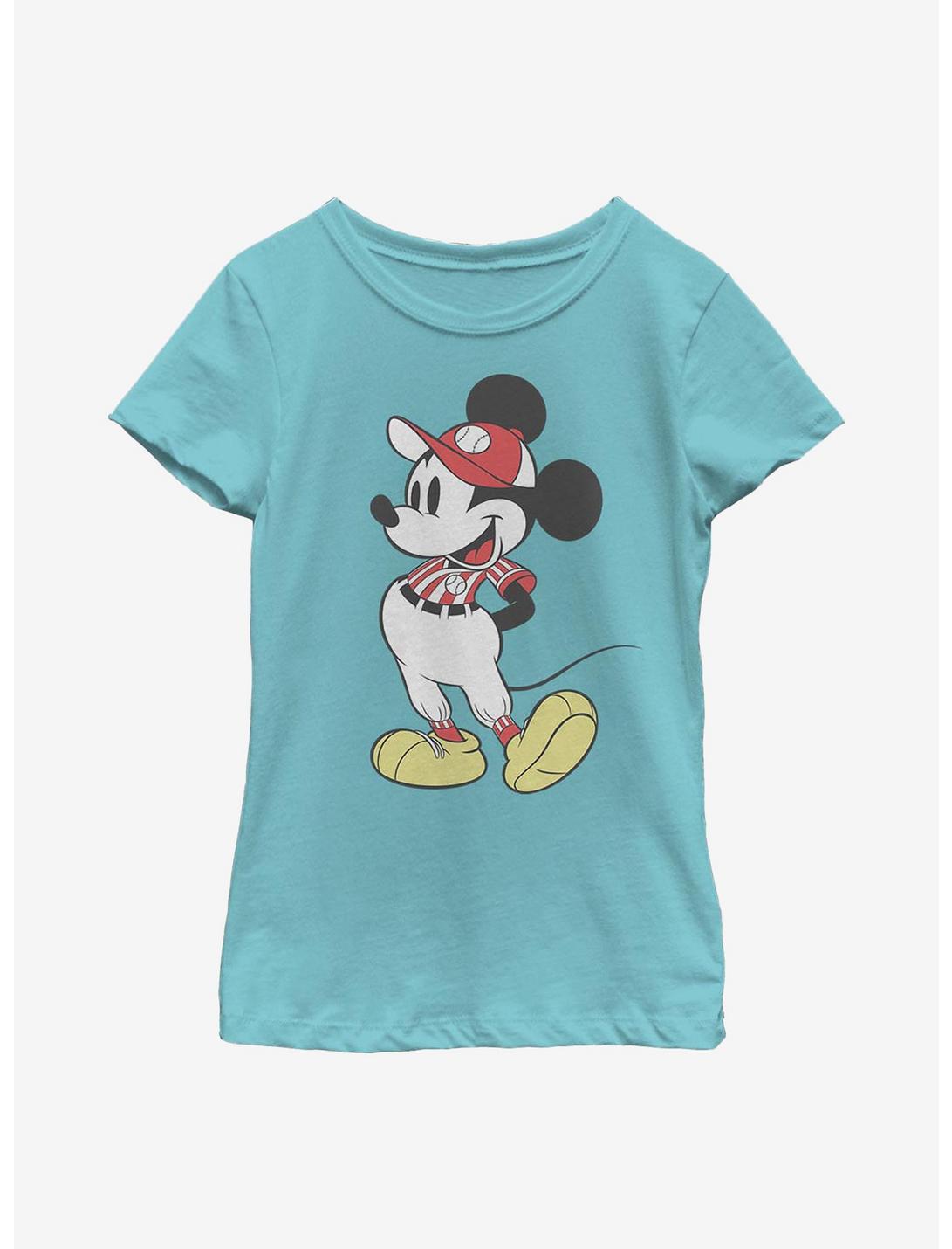 Disney Mickey Mouse Baseball Season Mickey Youth Girls T-Shirt, TAHI BLUE, hi-res