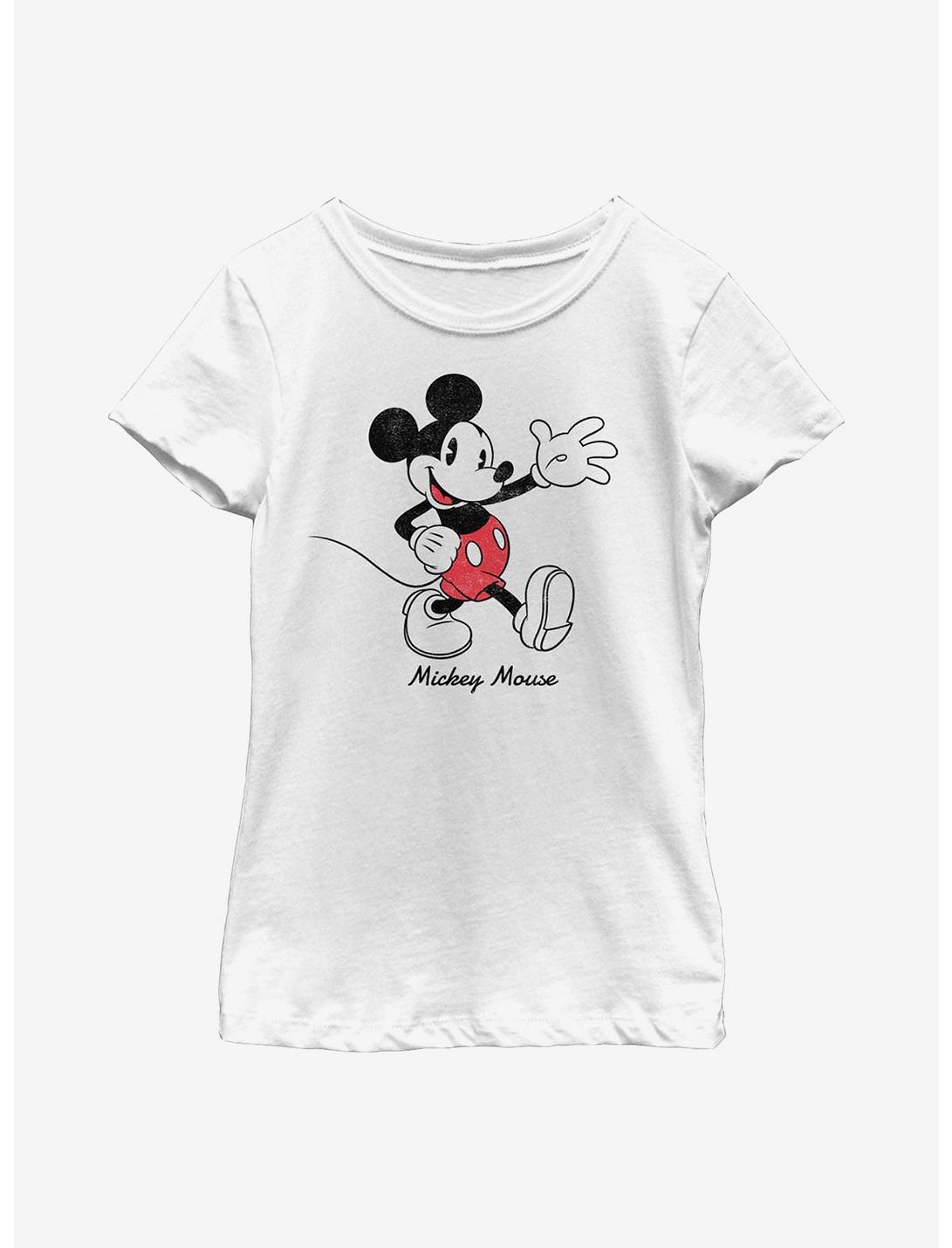 Disney Mickey Mouse Vintage Sketch Youth Girls T-Shirt, WHITE, hi-res