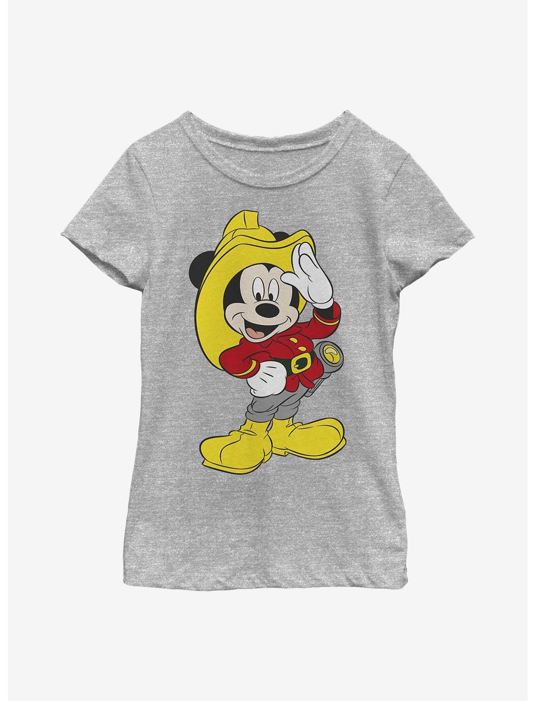 Disney Mickey Mouse Firefighter Youth Girls T-Shirt, ATH HTR, hi-res
