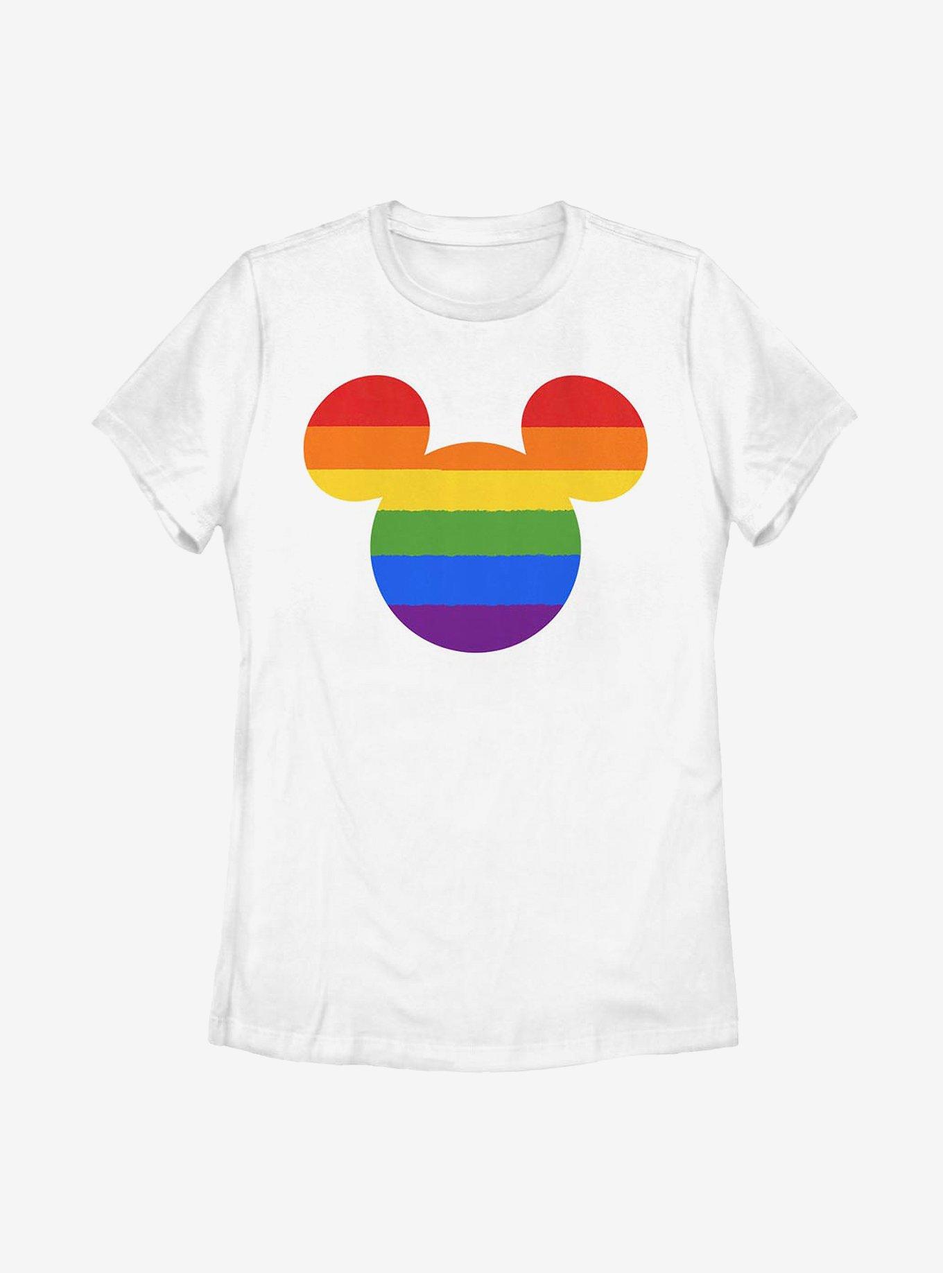 Disney Mickey Mouse Rainbow Ears Womens T-Shirt, WHITE, hi-res