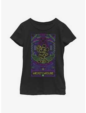 Disney Mickey Mouse Neon Line Art Youth Girls T-Shirt, , hi-res