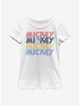 Disney Mickey Mouse Retro Stack Youth Girls T-Shirt, WHITE, hi-res