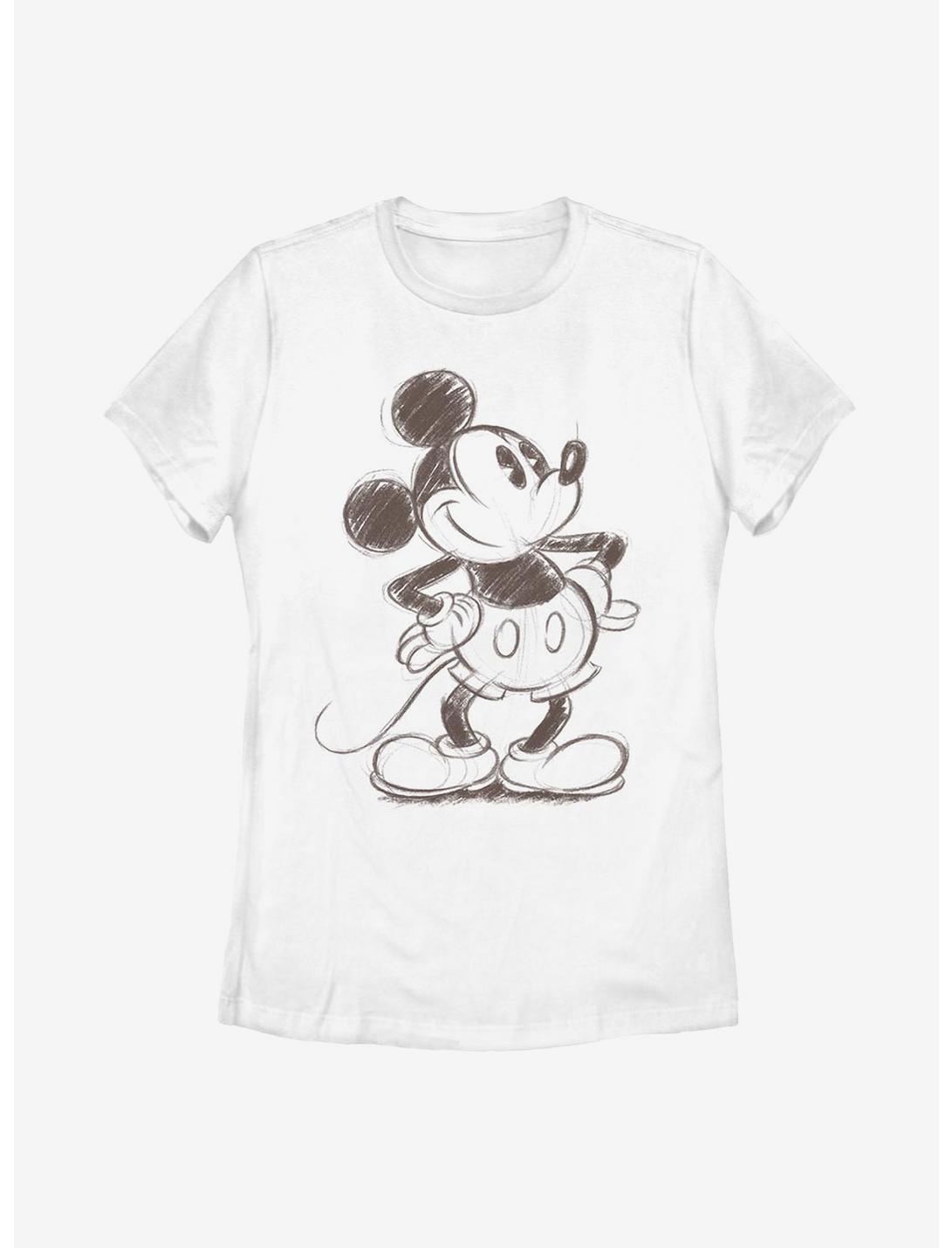 Disney Mickey Mouse Sketchy Mickey Womens T-Shirt, WHITE, hi-res