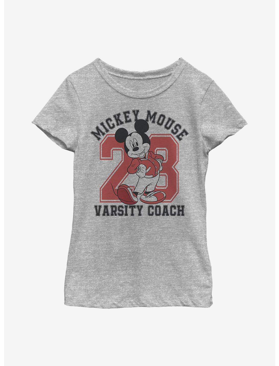 Disney Mickey Mouse Varsity Mouse Youth Girls T-Shirt, ATH HTR, hi-res