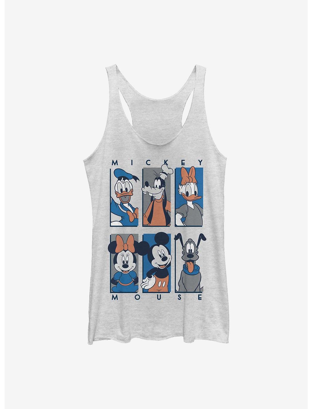 Disney Mickey Mouse Six Up Muted Womens Tank Top, WHITE HTR, hi-res