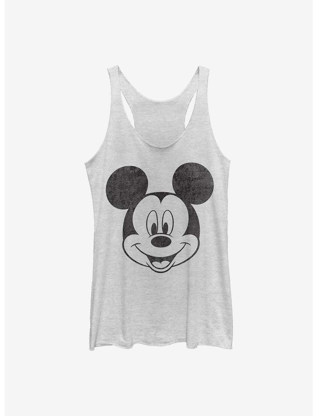 Disney Mickey Mouse Face Womens Tank Top, WHITE HTR, hi-res