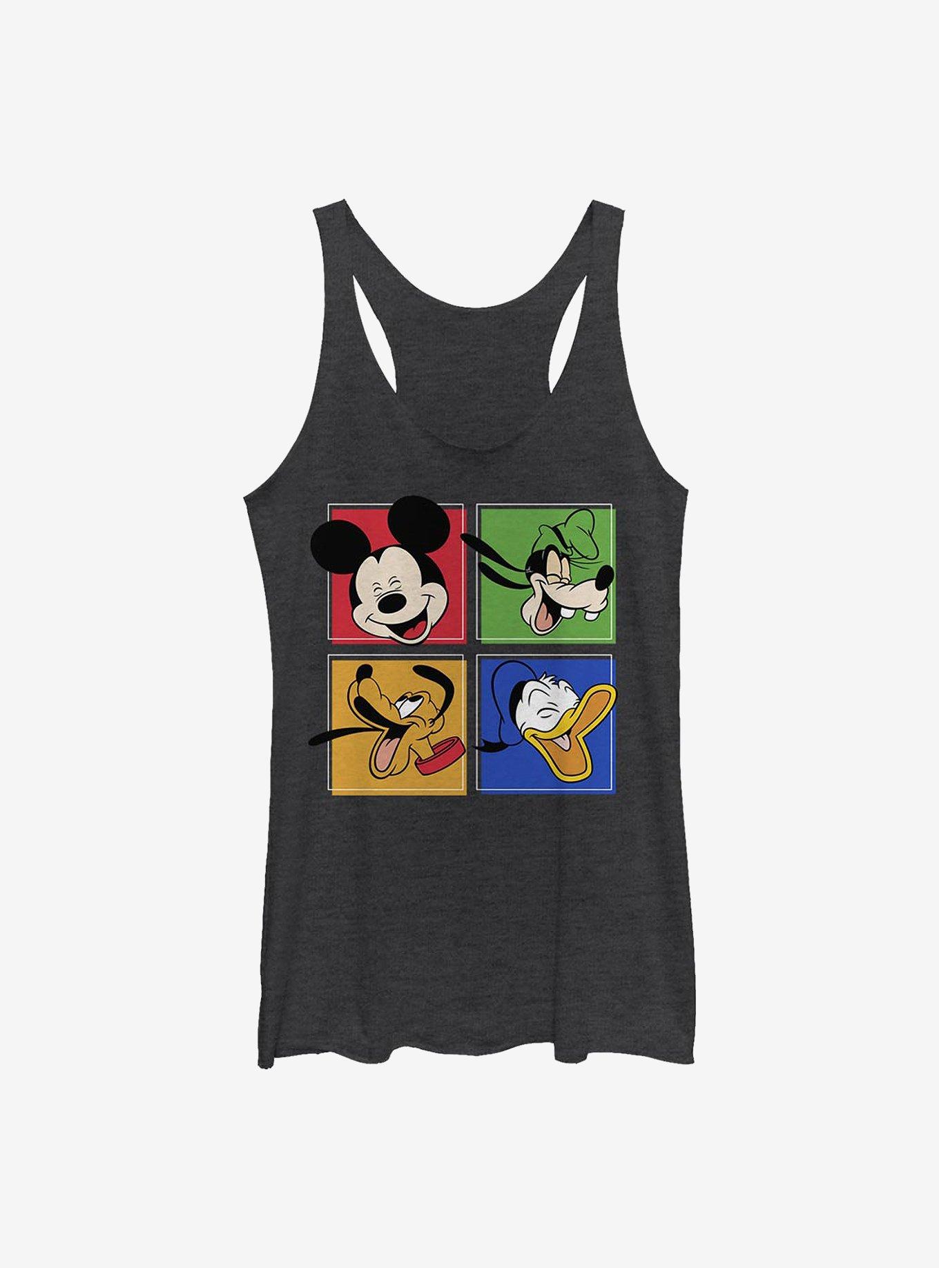Disney Mickey Mouse And Friends Womens Tank Top, BLK HTR, hi-res