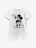 Disney Mickey Mouse Pose Youth Girls T-Shirt, WHITE, hi-res