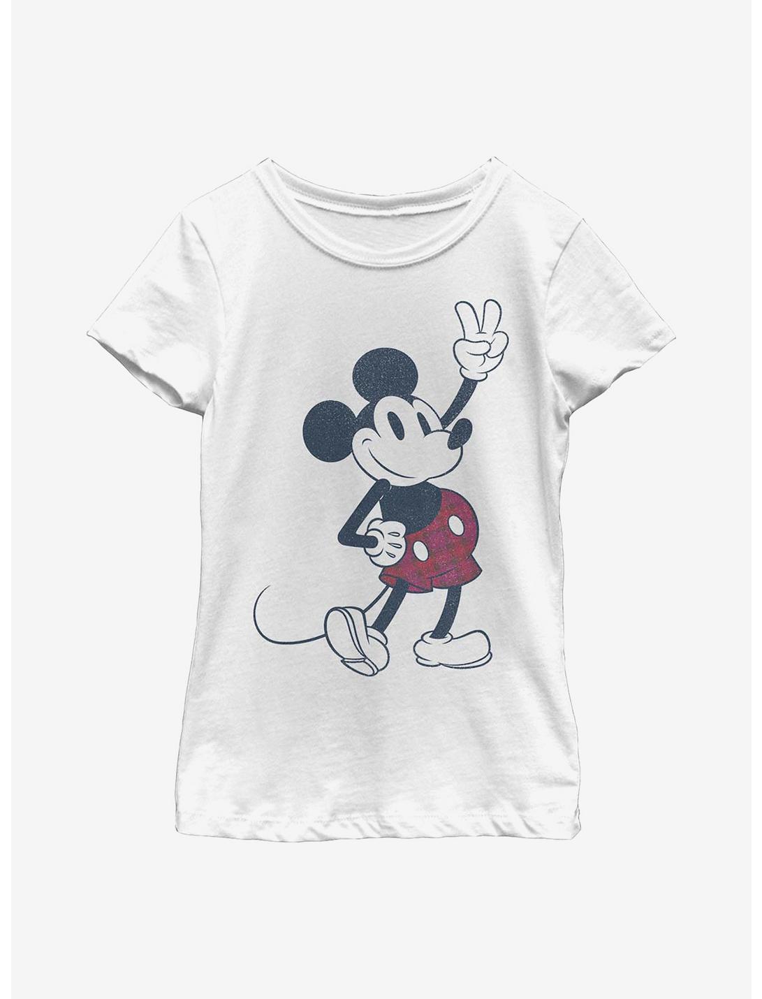 Disney Mickey Mouse Plaid Mickey Youth Girls T-Shirt, WHITE, hi-res