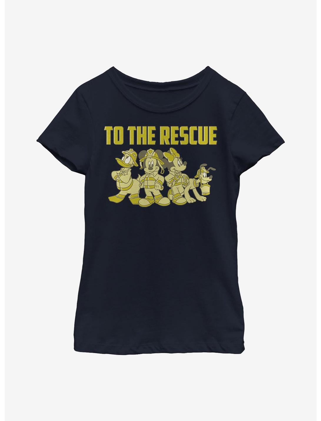 Disney Mickey Mouse Thank You Firefighters Youth Girls T-Shirt, NAVY, hi-res