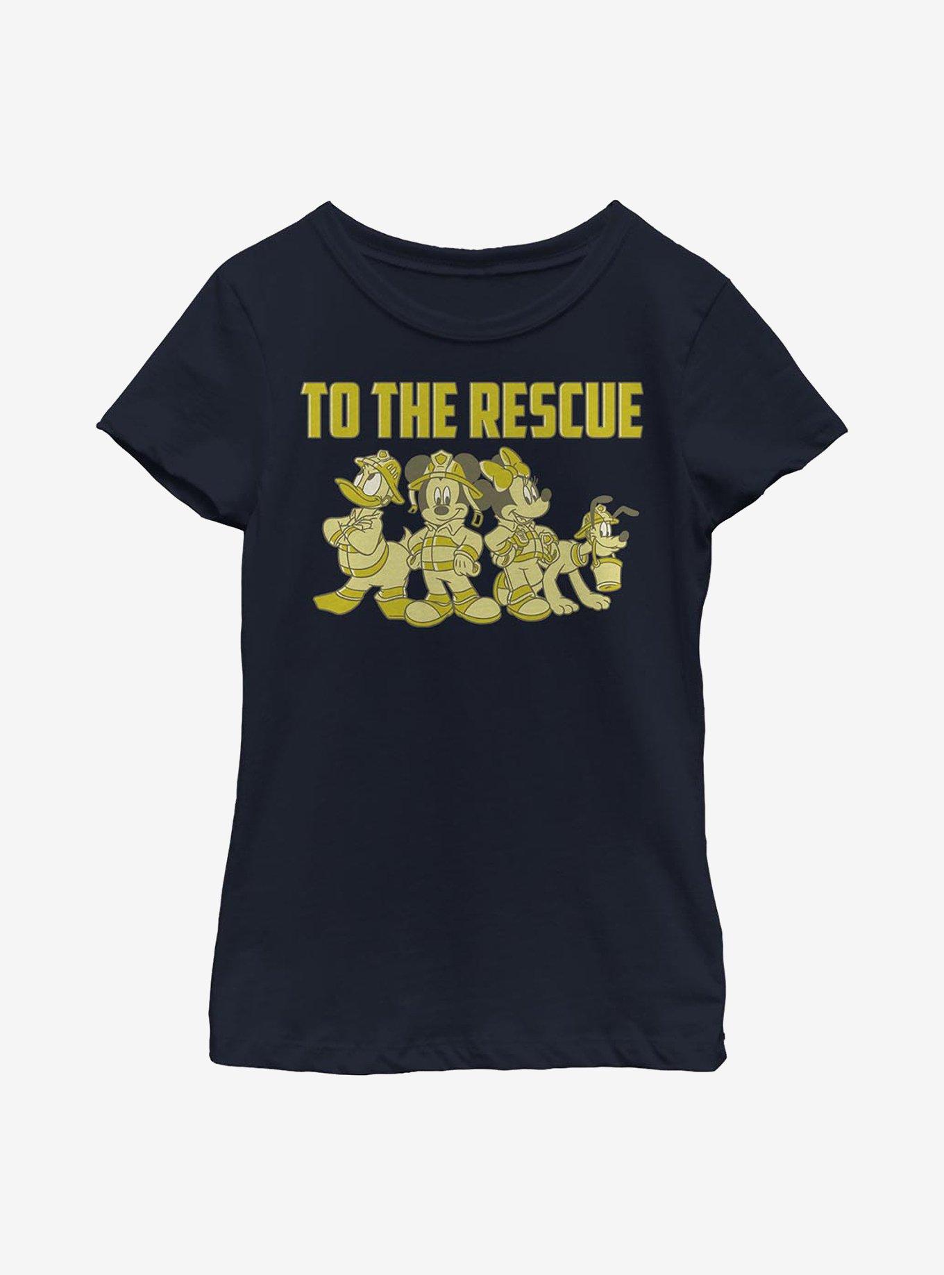 Disney Mickey Mouse Thank You Firefighters Youth Girls T-Shirt, , hi-res